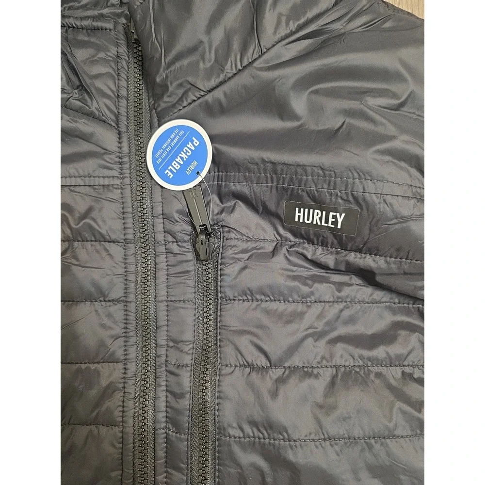 Hurley Men's Green And Black Quilted Vest with Zip Pockets Size‎ XL
